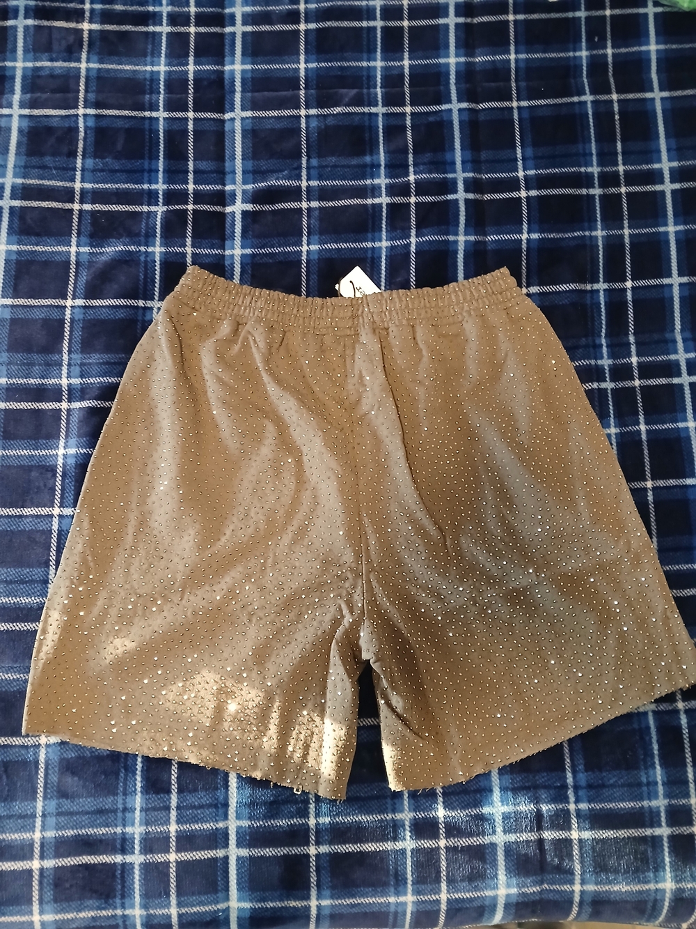 Sp5der Grey Rhinestone Shorts - Picture 4 of 4